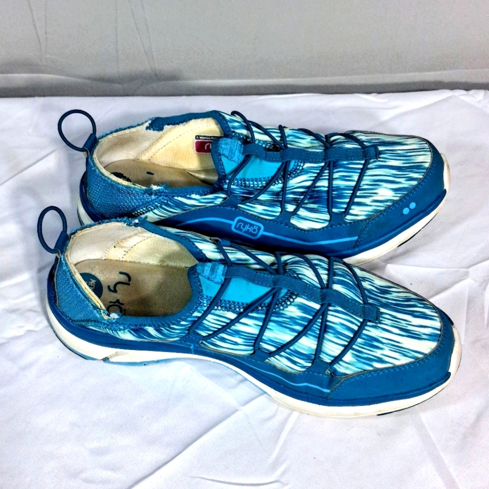 Ryka Women's 9W Arch Support Aqua Marine/Blue Knock Around Walking Shoes - Picture 4 of 8